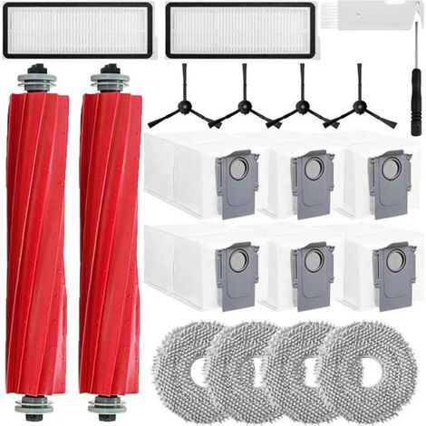 Kit d'accessoires pour robot aspirateur Roborock Qrevo S,Qrevo Pro,Qrevo MaxV,2 brosses principales,6 sacs à poussière,4 (1/5)
