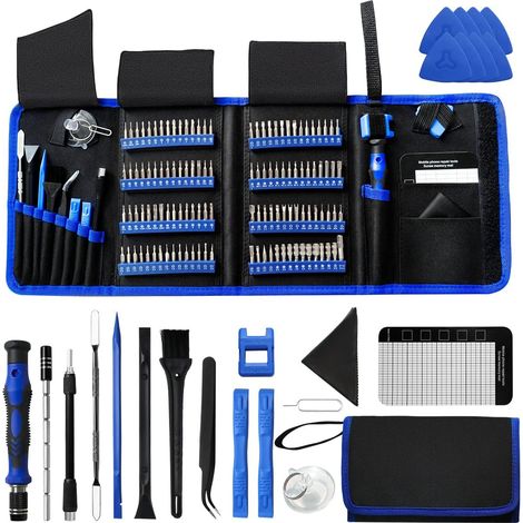 Juego de destornilladores de precisión, kit de 142 piezas, destornillador de precisión con 120 puntas magnéticas, mini destornillador de precisión, kit de destornilladores de precisión para desmontar (1/5)