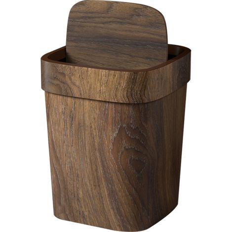 Poubelle rectangulaire Eco-Chic avec couvercle, 23 x 30 cm, anti-poussière, idéale pour la chambre, la cuisine et le salon. Fabriquée en polypropylène durable et facile à nettoyer. (1/5)