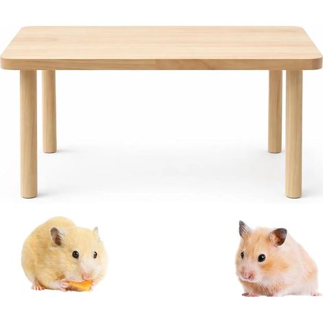 Wooden Hamster Platform - 1 Piece Cage Accessory - Hamster Climbing and Play Platform - Ideal for Hamster Cage, Mouse and Other Small Rodents (1/5)