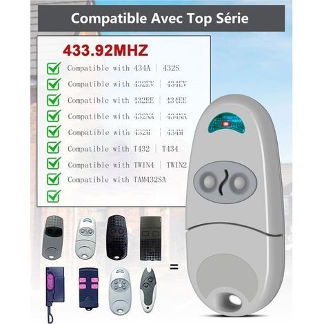 3-teiliges 433,92-MHz-Torfernbedienungsset mit 2 Tasten, Garagentorfernbedienung, Torsignal, Fernbedienungsplakette (1/4)