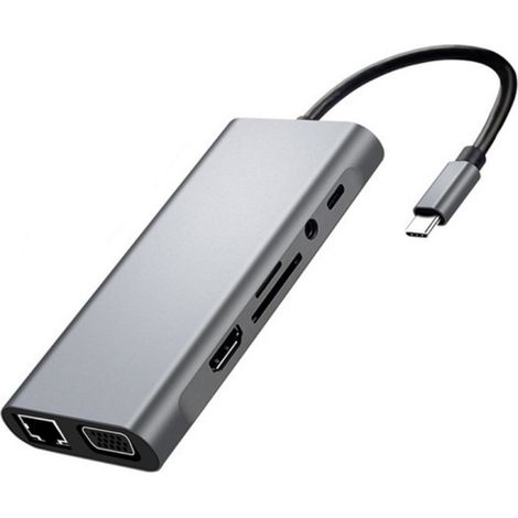 Docking Station USB C - 4K HDMI VGA Ethernet - 11 Ports - Alimentation PD 100 W - Compatible Thunderbolt 3 - 1 Pièce (1/5)