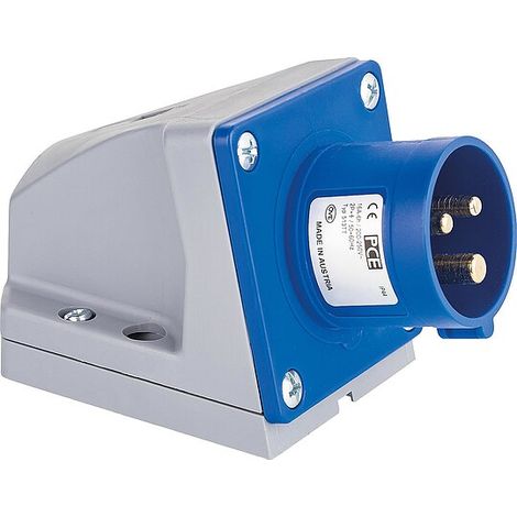 CEE-Wandgerätestecker 16A, 3-polig, 230V Twist TT, IP44 - Schraubenlos