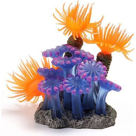 LYERCW - Künstliche Korallen als originelle Aquariendekoration, leuchtende Silikonkorallen-Seeanemonen-Simulationspflanze für die Aquariendekoration (1/5)