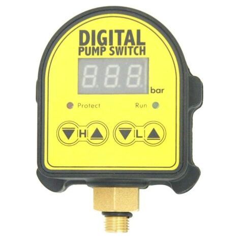 Commutateur de Contrôle de Pression de Pompe à Eau Automatique,1/2 pouce (norme européenne) Régulateur de Pression électronique Intelligent Réglable, pour Pompe de Surpression d'Eau, Compresseur à Air