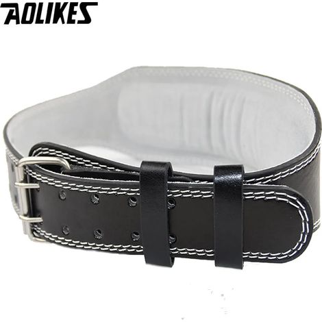 (Noir, Taille L) Ceinture d'haltérophilie élargie, adaptée à la musculation, à l'entraînement de force et à la protection du bas du dos. (1/2)