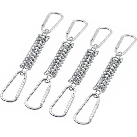 Kit de fixation pour ressorts de tension d'auvent/toile – Accessoires en acier inoxydable (comprend 4 ressorts hélicoïdaux et 8 mousquetons) (1/5)