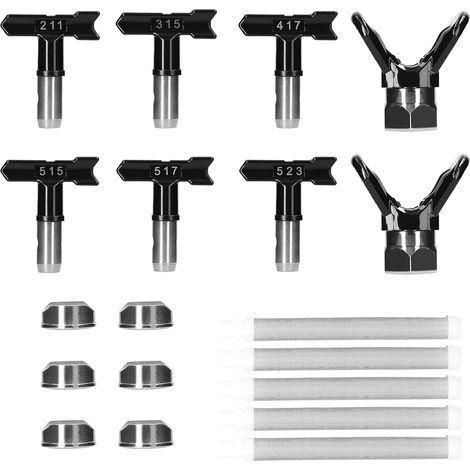 JSSEVN - Airless paint nozzles and filter kit - Reversible spray machine tips - Airless spray filter kit - Accessories