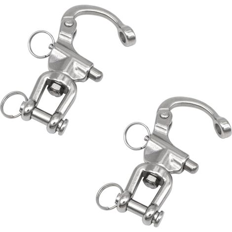 2 ganchos giratorios de acero inoxidable con grillete giratorio de acero inoxidable, gancho de liberación rápida, gancho giratorio para driza de velero.