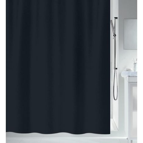 Rideau de Douche Polyester Noir 240 x 180 cm (1/3)