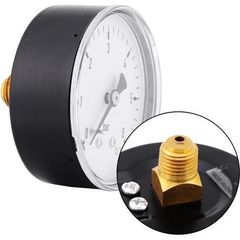 Manomètre Mini Haute Précision 0-6 bar Pour Carburant, Air, Huile, Eau - Filetage 1/4" NPT