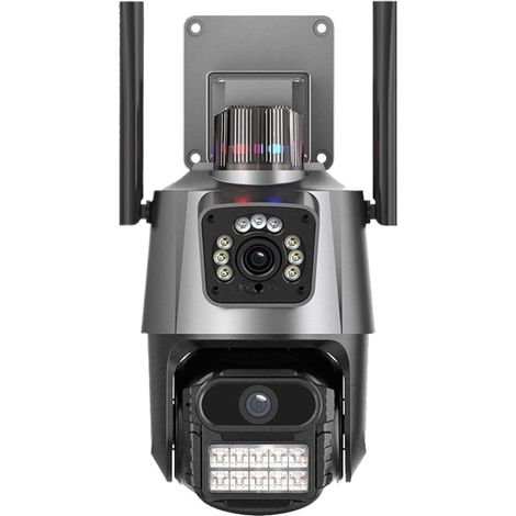 Caméra extérieure Wi-FI Double Objectif PTZ 6MP avec Alarme antivol, sirène, dôme motorisé, détection Humaine par IA et Surveillance vidéo P2P(6MP NO SD Card) (1/5)