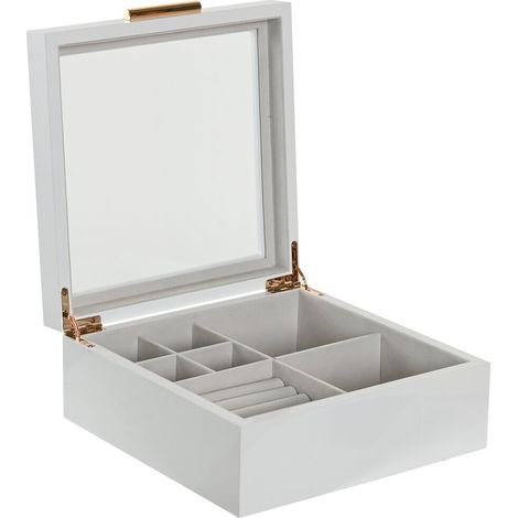 Joyero Madera Cristal 20,5X21X8,5 Blanco (1/4)