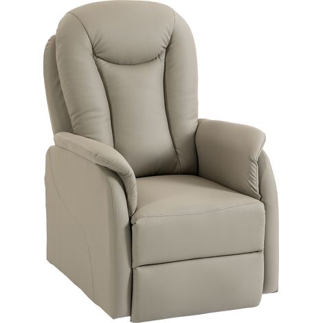 Fauteuil Releveur Électrique PU Massage Vibration Chaleur, Gris, pour Personne Âgée Salon Détente Maison Intérieur Confort Aide Repos (1/5)
