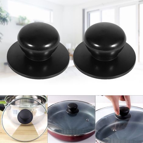 2 Poignées de Remplacement Noires pour Casseroles et Bouilloires - Poignées Robustes pour une Meilleure Prise (1/5)