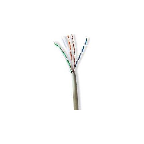 Rollo de cable de red cat6 trenzado uutp cobre desnudo 3050 m interior redondo lszh gris caja de paso