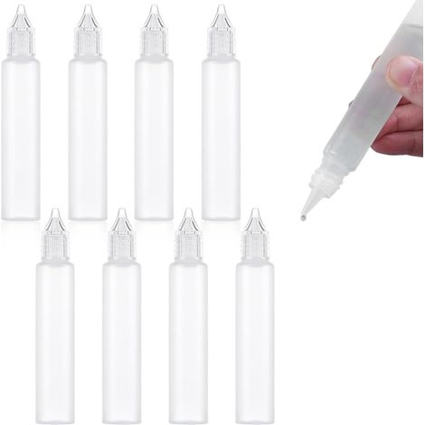 8 fons compte-gouttes 30 ml compressibles en plastique, vides, multifonctionnels pour liquides variés (1/5)