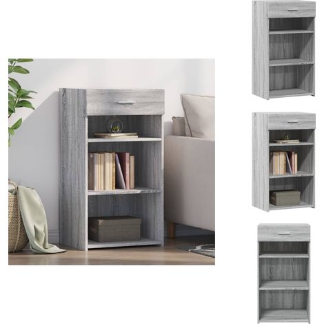 Sideboard Grau Sonoma 50x42,5x93 cm Holzwerkstoff - Schreibtisch - Wohnzimmermöbel - Sideboard - Regal - Grau Sideboard (1/5)