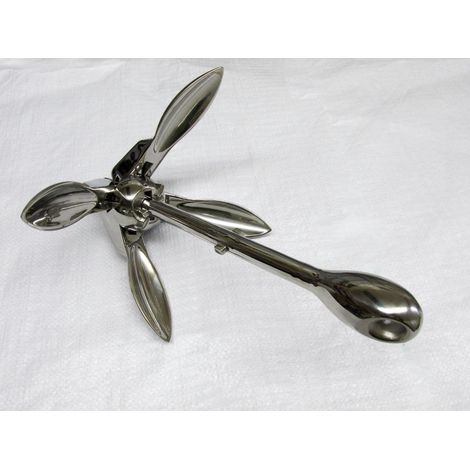 Stainless Steel Folding Grapnel Anchor 4KG (Marine River Boat Fishing Secure)