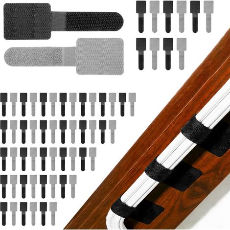60pcs Attaches-câbles Autocollantes, Clips Cable Adhesif, Attache Cable Adhesif, Support Organisateur de Cables, Serre-câbles Gestion Organisateur Cables pour Bureau Maison PC TV Ordinateur Portable (1/5)