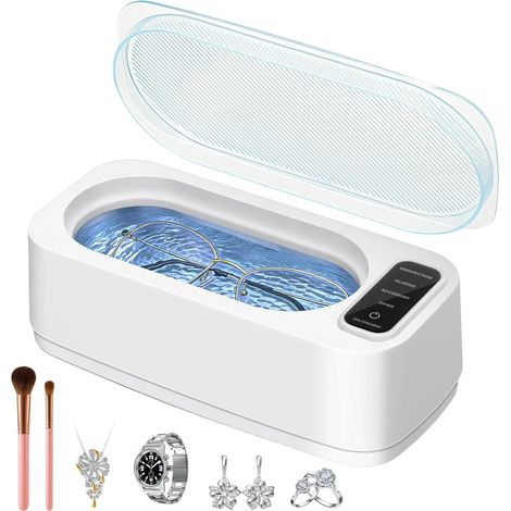 Nettoyeur à ultrasons, 350 ml, avec 4 modes de nettoyage pour lunettes, bijoux et montres (1/5)