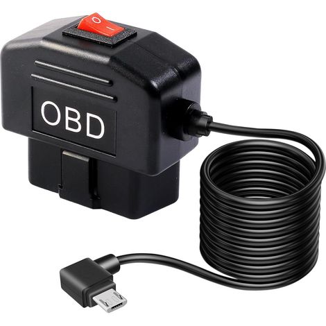 Câble D’alimentation OBD de Voiture,Câble D'alimentation OBD pour Dashcam,12 V-24 V Chargeur OBD2,Caméra de Bord 24 Heures de Surveillance/ACC Mode (Angle Micro) (1/5)