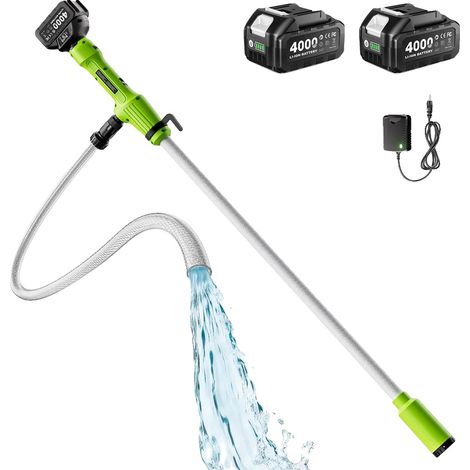 Pompa di trasferimento elettrica, funzionamento senza fili, elevata portata, con 2 batterie da 4,0 Ah (1/2)