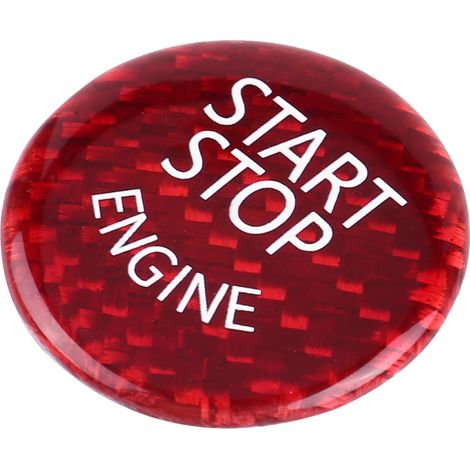 Cache-bouton marche/arrêt en fibre de carbone rouge pour BMW Série 1-7, X1, X3-X6 (1/5)