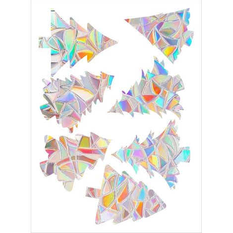 Suncatcher - Autocollant Fenêtre Sans Colle - Motif Flocon De Neige Et Arc-En-Ciel - Pour Vitres - Protection Oiseaux - Décoration Noël - Lot De 1 (1/5)