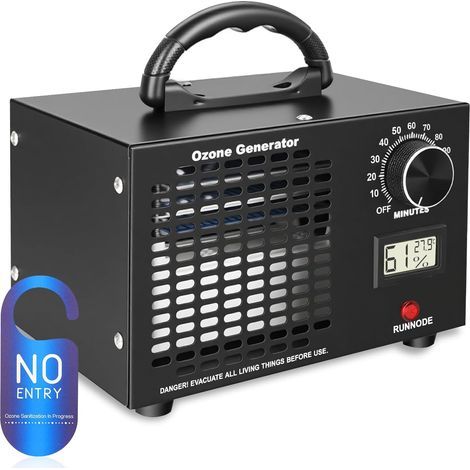 Générateur d'ozone, machine à ozone de haute capacité 60000 mg/h, purificateur d'air avec affichage de température et d'humidité et temporisateur de 120 min pour 320 ㎡ Room (1/5)