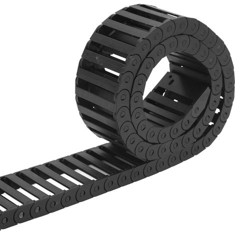 Chaîne de traînée en Nylon, chaîne de Support de Fil de câble de résistance à la température PA66 Noire de 1 m pour la Machine de Commande numérique par Ordinateur (1/5)