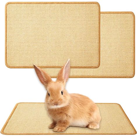 2 Pièces Tapis Griffoir en Sisal pour Lapins 33x23 cm Réutilisables (1/5)