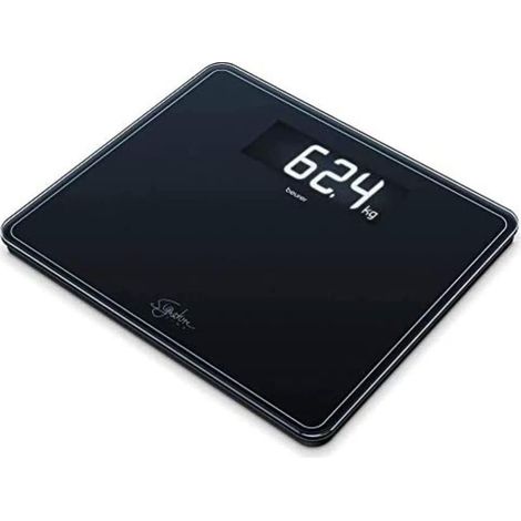 Beurer GS 410 Signature Line Bilancia Pesapersone Digitale Piano in Vetro 200 Kg Display LCD XXL colore Nero (1/4)