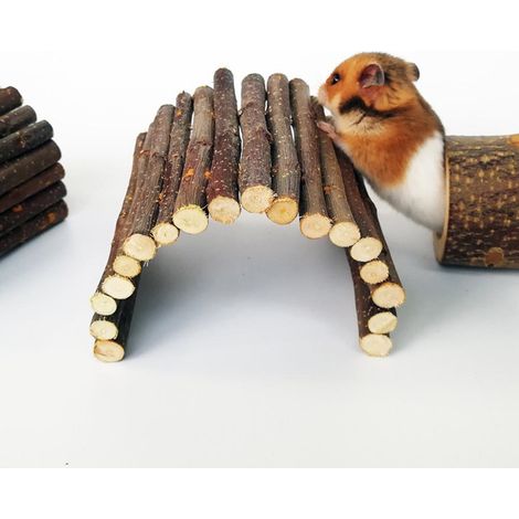 Blue Dream Holz-Nagetierbrücke 10 x 22 cm, Tunnelkäfig, Hamster, Kaninchen (1/4)
