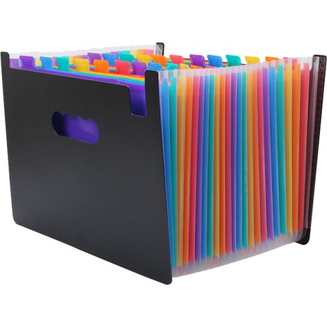 Multifunktionaler, erweiterbarer Aktenorganizer aus strapazierfähigem Polypropylen, tragbarer Aktenorganizer mit farbigen Etiketten, geeignet für die Verwaltung von Papier im Format DIN A4.