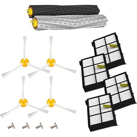 Kit extracteur de débris anti-enchevêtrement et brosse à 3 bras avec filtre pour iRobot Roomba séries 800, 900, 805, 860, 870, 871, 880, 890, 960 et 980 - Pièces de rechange pour aspirateur (1/5)