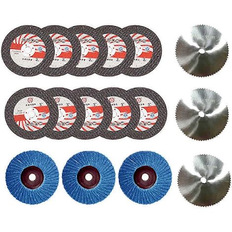 Jeu de 16 disques à meuler d'angle 75 x 10 mm en carbure HSS pour métal et bois (1/5)