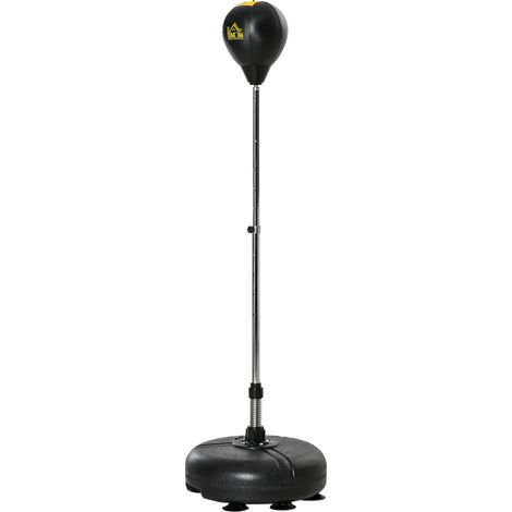 Sacco da boxe autoportante regolabile, altezza 133-151 cm, base zavorrata con 2 guantoni, 45 x 45 x 133-151 cm, nero