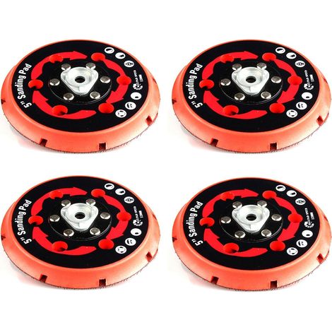 Lot de 4 plaques de ponçage pour polisseurs double action DAS-21E, plateau velcro 5 pouces, support de ponçage pour polisseuse orbitale, remplacement (1/5)