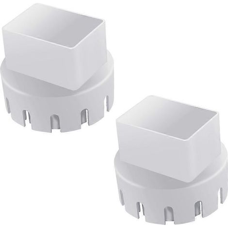 Adaptateur de descente de gouttière pour tuyau d'évacuation, blanc, lot de 2 (1/4)