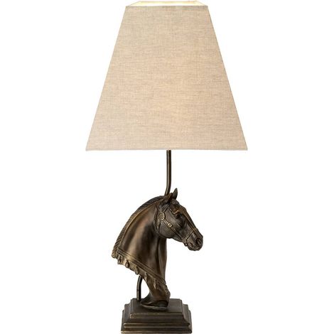 Lampe de table résine brune cheval Eclipse E27 40W (1/2)