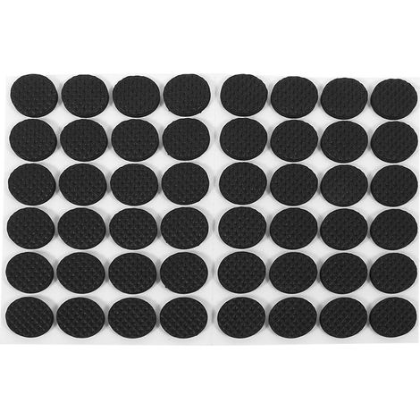 Furniture Leg Rubber Pads, Lightweight Self-Adhesive Furniture Protector, 22mm Round Diameter, 48 Pieces, Black (1/5)