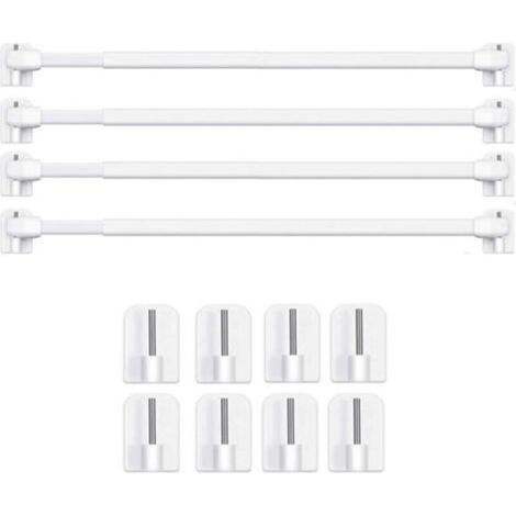Barres de Vitrage Extensible Tringle Rideau Sans Percage pour Fenetre Pvc pour de Tringle à Rideau Adhésive (4PCS-40-60CM) (1/3)