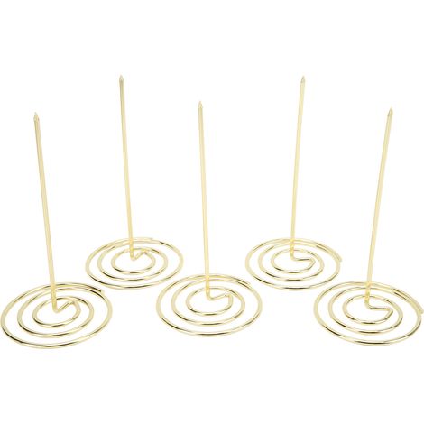 Lot de 5 porte-reçus résistants à l'usure, anticorrosion et recyclables, avec axe de commande, pour bureau et cuisine, couleur or. (1/5)