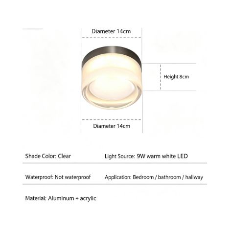 Applique Murale LED 220V Lumière Tricolore, Éclairage Décoratif Transparent pour Tête de Lit, Chambre, Salon, Couloir, Entrée et Salle de Bain