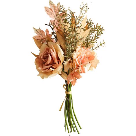 Plantes artificielles en soie pour bouquets de mariée, centres de table pour les familles, les cuisines, les jardins et les fêtes (rose champagne)