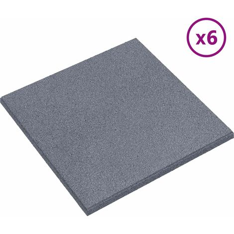 Dalles de Protection Anti-Chute Amortissantes en Caoutchouc Extérieur Gris Lot de 6 (1/5)