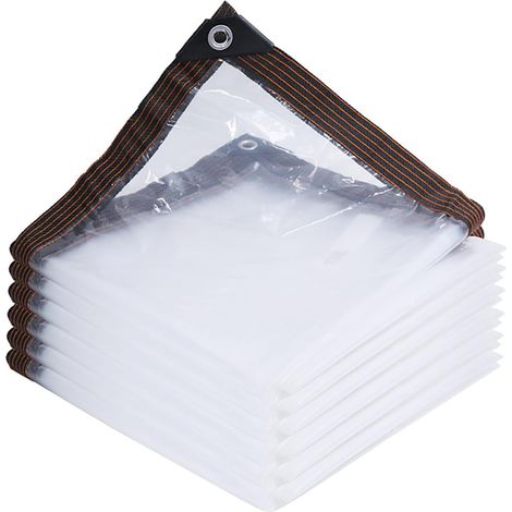 Telone trasparente antipioggia 3x3 m con occhielli, resistente, impermeabile, antivento e per esterni, ideale per serre. (1/5)