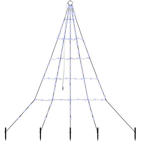 Sapin de Noël LED avec insert de sol, bleu, 182 cm, métal. (1/5)