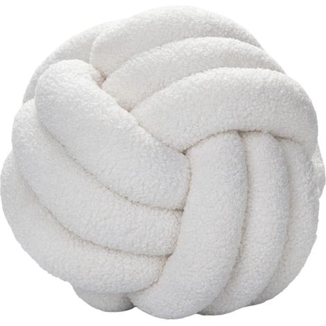 oreiller Boule De Noeud Beige, Oreiller De Balle Noue Coussin De Canap En Velours D'agneau Tiss La Main Ultra Doux Coussin De Compagnie Oreiller (1/5)